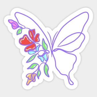 Butterfly with flowers Sticker